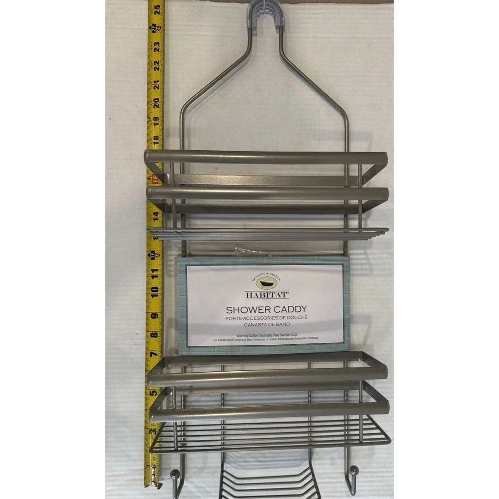 Habitat Metal Shower Caddy Organizer Tray Bathtub 4 Tier Shelves Soap Dish Hooks